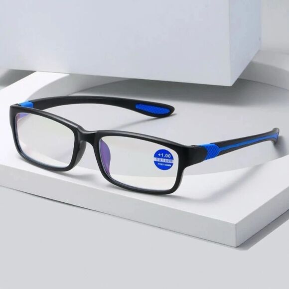 Stylish Black and Blue Reading Glasses UNISEX - Picture 1 of 6